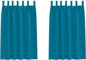 vidaXL Perdele Opaque cu Inel 2 pcs Turcoaz 175 x 140 cm Poliester