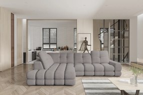 Set canapea extensibilă cu funcţie de extensie electrică, bej-gri Taupe, pe stânga, TOLLO L ROH