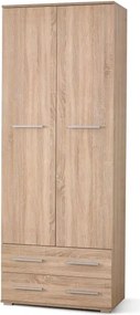 Dulap LIMA REG2, stejar sonoma, PAL laminat, cu 2 usi si 2 sertare, 77