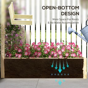 Outsunny Strat pentru Grădină Înălțat cu Fund Deschis, 115x60x110 cm, Lemn Natural | Aosom Romania