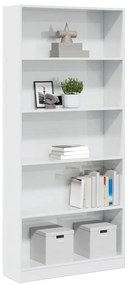 vidaXL Bibliotecă, alb extralucios, 80x24x176 cm, lemn prelucrat