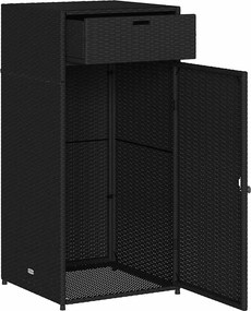vidaXL Dulap depozitare de grădină, negru, 55x55x111 cm, poliratan