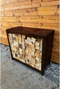 Magazie pentru lemne de grădină Stora 120 x 120 x 40 cm, corten CORGARDEN 1036