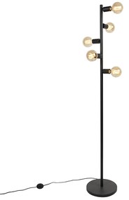 Lampă de podea scandinavă neagră cu 5 lumini - Facil Tube