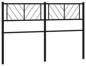 372210 vidaXL Tăblie de pat metalică, negru, 120 cm