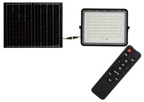 Proiector LED solar de exterior LED/20W/3,2V 4000K negru + telecomandă