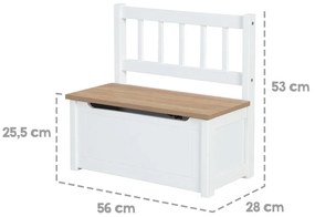 Bancă de copii albă Woody – Roba