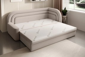 Canapea extensibila brat dreapta 3 locuri, ELTAP, Fabillo, 223x86x80 cm, lemn/poliester, bej