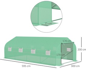 Outsunny Sera Gradina Verde Pentru Legume 6x3x2 | Aosom Romania