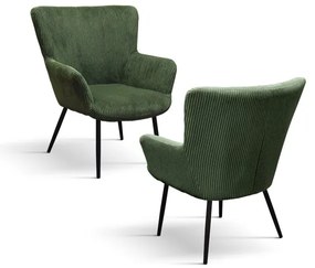 PAZZO DESIGN Fotoliu Tweety Green, tapițerie din catifea| Aosom Romania
