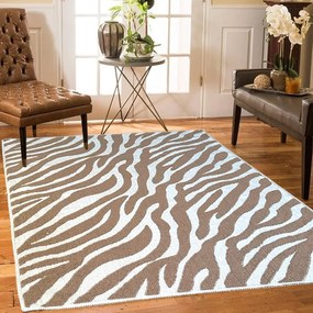 Covor tesut din Bumbac, maro, 80x150 cm, CBB364