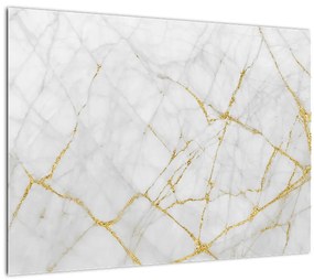 Tablou - Marmură alb- auriu (70x50 cm)
