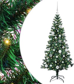 vidaXL Pom de Crăciun artificial pre-iluminat cu 150 LED Verde 150 cm