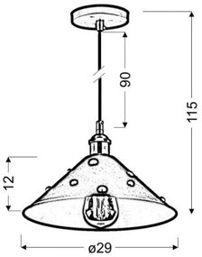 Lustră pe cablu SCRIMI 1xE27/60W/230V