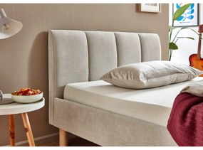 Pat matrimonial bej tapițat fără somieră 140x200 cm Joker – Meise Möbel