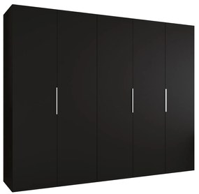 Dulap de haine 250 cm Mirabella 1 (Negru + Cașmir). 1126375