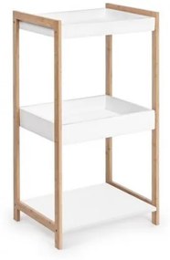 Raft din bambus si MDF, Brooklyn A Small Natural / Alb, l40xA32xH79,2 cm