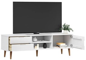 Comoda TV, alb, 158x40x49 cm, lemn masiv de pin 1, Alb
