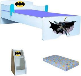 Pat copii Batman cu saltea si etajera Cadou