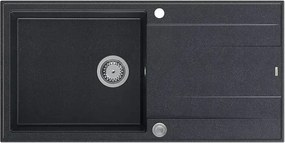 Chiuveta compozit incastrata Quadron Unique Evan 146 XL negru diamant - inox 100x50 cm