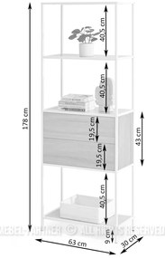 Raft Soren Reg (sonoma + alb). 1111380
