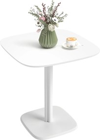 HOMCOM Masă de dining pentru 4 persoane masă de bucătărie pătrată stil modern cu blat aspect lemn, 70 x 70 cm, alb | Aosom Romania