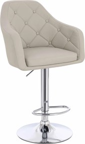 HR831W Scaun Ecru Piele Ecologica Premium Soft cu Bază Cromata