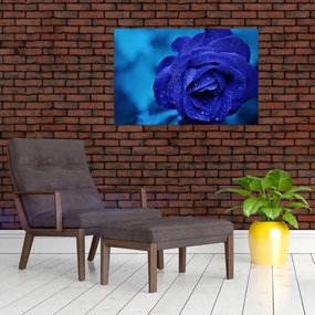 Tablou cu trandafir albastru (90x60 cm)