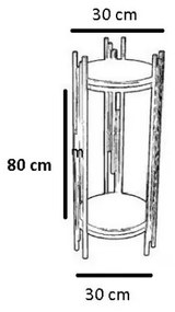 Masuta Auxiliara 1038-2, Negru / Nuc, Metal