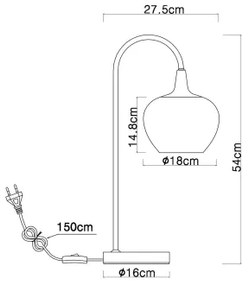 Lampă de masă Globo 15548TW MAXY 1xE27/40W/230V alb