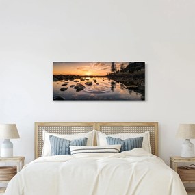 Tablou - Apus de soare la lac (120x50 cm)