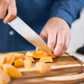 Cuțit de bucătărie Tefal K297S244, 20 cm, oțel inoxidabil, suport cu ascuțitor încorporat, protecție pentru degete, negru