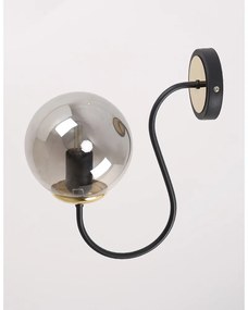 Aplică de perete neagră/gri ø 15 cm Oslo – Squid Lighting