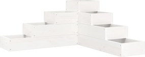 vidaXL Jardinieră grădină 4 niveluri, alb 80,5x79x36 cm lemn masiv pin