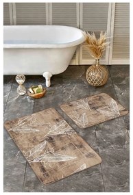 Covorașe de baie maro 2 buc. din catifea 60x100 cm – Mila Home