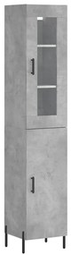 3199181 vidaXL Dulap înalt, gri beton, 34,5x34x180 cm, lemn prelucrat