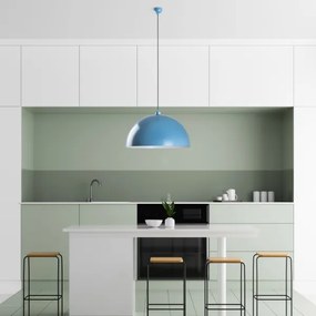 Lustră pe cablu KURE 1xE27/40W/230V albastru