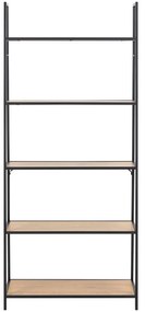 Etajeră neagră/în culoare naturală cu aspect de lemn de stejar 77x175 cm Seaford – Actona