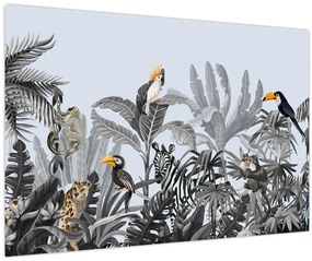 Tablou - Jungla ilustrată (90x60 cm)