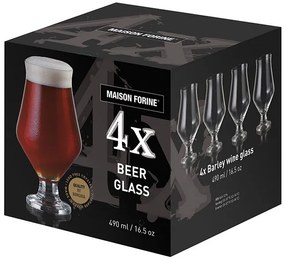 Set 4 pahare bere cu picior 490ml, Barley