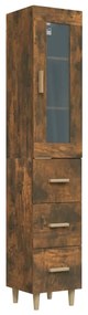 3115361 vidaXL Dulap înalt, stejar fumuriu, 34,5x34x180 cm, lemn prelucrat
