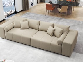 Canapea extensibilă dumonde cu ladă de depozitare si sezut confortabil din spuma high-density, Marbela Enjoy Camel XXL 295x100 cm