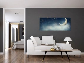 Tablou - Luna cu stele (120x50 cm)