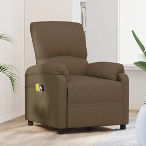 3073856 vidaXL Fotoliu de masaj electric, maro, material textil