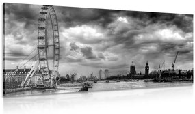 Tablou unic Londra și râul Tamisa în alb-negru