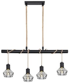 Lustra suspendata design industrial PRISKA negru