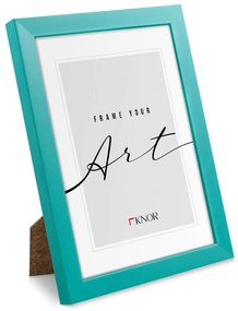 Ramă foto turcoaz cu picior de susținere/de agățat 20x26 cm – knor