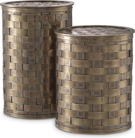 Set de 2 cutii din alama/ Accesoriu pentru masa de machiaj Lausanne vintage