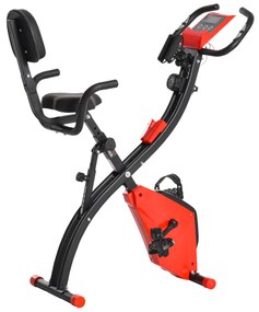 Bicicleta Pliabila HOMCOM 2 in 1, Rezistenta Reglabila pe 8 Nivele, Ecran LCD, 97x51x115cm, Rosu | Aosom Romania