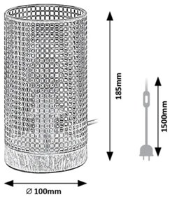 Lampă de masă BOOGIE 1xE14/25W/230V fag Rabalux 3180